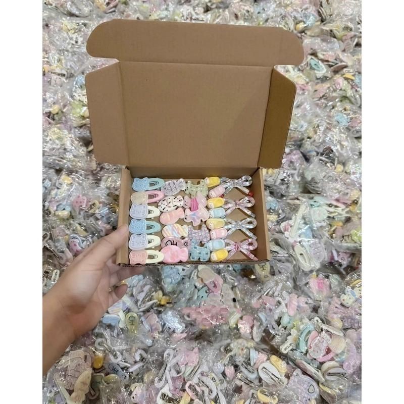 Set 50c kẹp tóc dễ thương nhiều kiểu hình hoạ tiết ngộ nghĩnh đáng yêu ngẫu nhiên