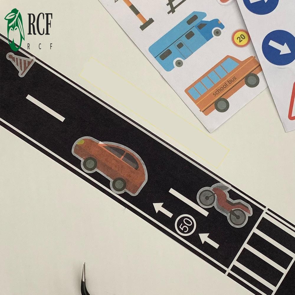 Nhãn dán giao thông đường cao tốc màu đen - Băng đường cho ô tô đồ chơi và trang trí tiệc trẻ em