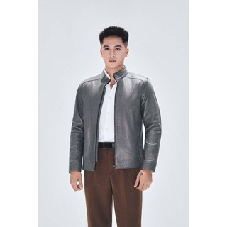 Áo khoác da cừu cao cấp nam Racer form trơn slimfit tôn body đi tiệc đi làm Fttleather Da thật AD201