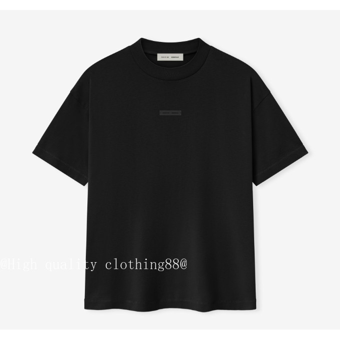 Chất Lượng Cao FEAR OF GOD ESSENTIALS Handmade Nhãn Nhỏ Khung Lưng Chải Chữ logo Áo Thun Tay Ngắn