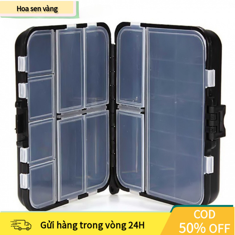 【24H】Hộp bảo quản móc câu cá bằng nhựa cao cấp thiết kế hai lớp thuận tiện cho việc mang theo khi đi câu cá dã ngoại