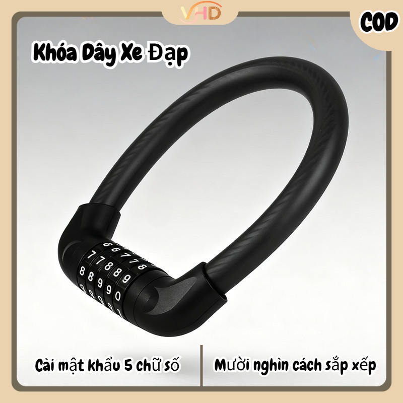 Khóa xe đạp, Năm chữ số mật khẩu khóa, Khóa cửa xe máy, Khóa chống trộm, Cáp thép dày chống cắt