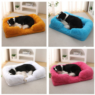 Giường cho chó chống trượt, Tổ chó chỉnh hình, Giường Sofa ấm áp sang trọng dày cỡ lớn, có nắp có thể giặt được