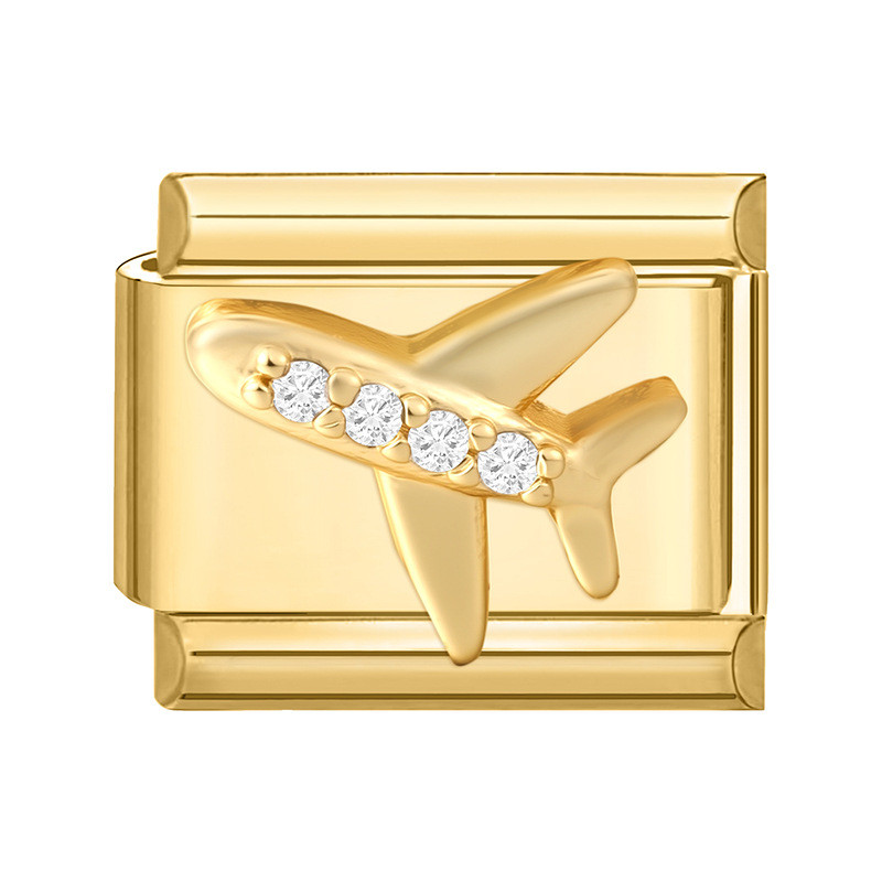 Mô-đun nối sáng tạo màu vàng với đá zircon micro-dát, phụ kiện trang sức cho vòng tay