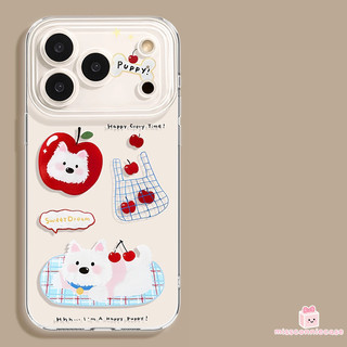 Ốp Lưng Cho Oppo A3X A18 A15 A60 A16 A3 Pro A9 A54 A57 A5s A5 A7 A17 A38 Ngọt Ngào Dễ Thương Con Chó Con Trái Cây Tươi Kẻ Sọc Graffiti Trong Suốt Mềm