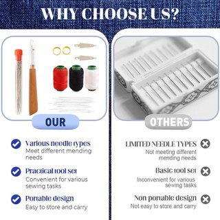 37 Chiếc May Bộ Dụng Cụ Kim Thép Không Gỉ Bộ Di Động tự làm Tay May Bộ Mắt Lớn Kim Chỉ Dụng Cụ Sửa Chữa Nhà Thủ Công Người Bắt Đầu 37 miếng 37 cái nhựa ABS tiện dụng ổn định an toàn