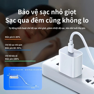 Bruju Combo củ sạc nhanh 35W + dây cáp Type-C 1m Sạc 85% trong 30 phút Siêu nhỏ gọn Tương thích iP Samsung Xiaomi