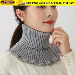 Khăn GỖ, Có Tai Gỗ Cổ Giả Dệt Kim Có Thể Tháo Rời, Thời Trang Ấm Áp Chống Gió Mùa Đông Cổ Ấm Áp Nam Nữ