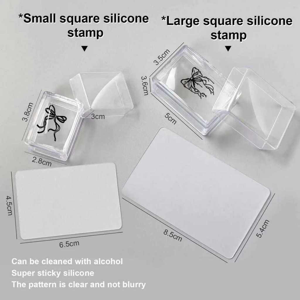[XT]Con Dấu Silicon In Móng Tay Hình Vuông Có Nắp Lau Được Bằng Cồn Dụng Cụ Định Hình Pháp Vẽ Đầu Móng DIY Chuyên Nghiệp Cao Cấp