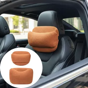 Gối cổ ô tô LACYESUK, Hỗ trợ tiện dụng Da lộn Bộ nhớ đệm thắt lưng ghế Cotton, Tựa đầu ô tô da lộn Phụ kiện nội thất thoáng khí Bảo vệ cổ du lịch