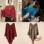 DWEL Hình Thoi Sọc Tua Rua Khăn Choàng, Phong Cách Dân Tộc Giả Cashmere Mông Cổ Poncho, Áo Lớp Phủ Mùa Đông Ấm Áp Dệt Kim Mũi Thời Trang Nữ