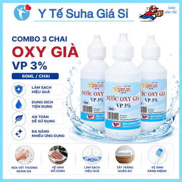 COMBO 3 CHAI Nước oxy già Vĩnh Phúc 60ml Y TẾ SUHA GIÁ SỈ