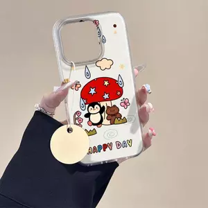 Động vật nhỏ trú mưa dưới ô nấm cho trường hợp iPhone 17 1615plus hai lớp imd1413pro