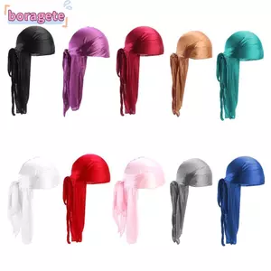 Mũ cướp biển BORAGETE, Vải lụa Polyester đàn hồi, Băng đô có thể điều chỉnh thời trang dành cho nam nữ