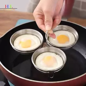 HL Thép không gỉ Trứng Săn Trộm Chảo Khuôn Trứng Hấp Trứng Hấp Khuôn Hoousehold Dụng Cụ Nấu Ăn Nhà Bếp Tiện Ích LMWU