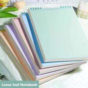 GREAT 60 Tờ / Sách Sổ Tay Lá Rời, Notepad Màu B5, Đường Ngang Dày Trang Bên Trong Có Thể Tháo Rời Lật Lên Tay Tài Khoản Sách Quà Tặng