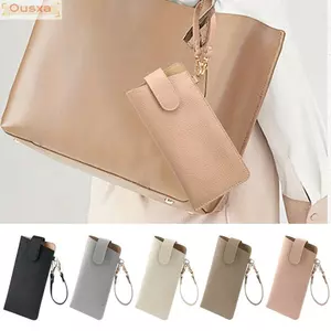 Túi đựng kính râm OUSXA, bền bỉ với dây buộc Túi đựng kính râm, Quà tặng sáng tạo Da PU di động Màu trơn SunGlasses Giá đỡ kính mắt Phụ kiện