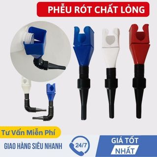 Set 5 Phễu rót chất lỏng, nhiên liệu, dầu mỡ tiếp nhiên liệu cho ô tô, xe máy, động cơ, ống linh hoạt có thể uốn cong.