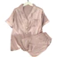 Phụ Nữ Pyjama Châu Âu Đơn Giản Ve Áo Cardigan Tay Ngắn Trang Phục Phong Cách Thanh Lịch Cho Thời Gian Nghỉ Trong Nhà Hàng Ngày