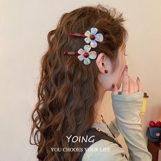 Yoing / Phong Cách Mới Niche Thiết Kế Cảm Thấy Lấp Lánh Nhiều Màu Sắc Hoa Tóc Nữ Tính Cảm Thấy Nổ Kẹp Tóc Gãy Mũ Đội Đầu