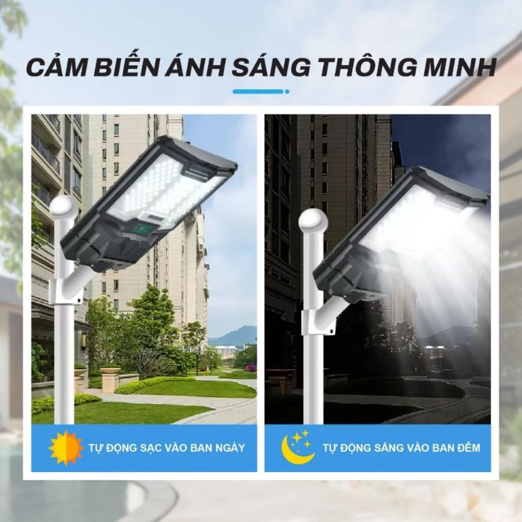 Đèn Năng Lượng Mặt Trời 500W Siêu Sáng |Đèn Đường Solar Ngoài Trời Chống Nước IP66 Cảm Biến Thông Minh