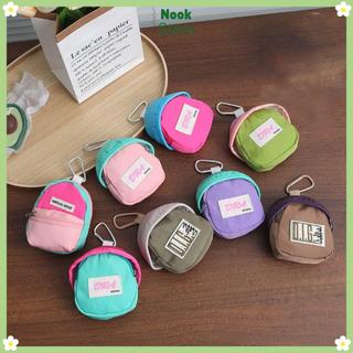 [Còn hàng] Túi lưu trữ NOOKSTORY, Ví đựng tiền xu móc chìa khóa màu Macaron, Mặt dây chuyền di động thông thường Túi đựng tai nghe Mini thể thao
