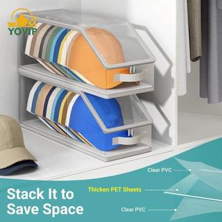 YOVIP Rõ Ràng Có Thể Gập Lại Mũ Bóng Chày Hộp Bảo Quản Staable Chống Bụi 12 Mũ Dung Tích Cho Tủ Quần Áo Tiết Kiệm Không Gian 1 VN