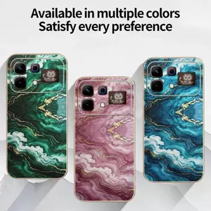 Ốp YJD Cho Infinix Note 60 Pro X6878 X6879 Dòng Họa Tiết Da Đá Cẩm Thạch Da Mạ Điện Cạnh Chống Rơi Vỏ Điện Thoại