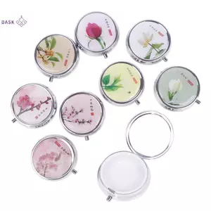 Hoa Hộp đựng thuốc kim loại Hộp đựng thuốc tròn bằng thép không gỉ Hộp đựng thuốc Hộp đựng thuốc Hộp đựng thuốc Bộ chia hộp thuốc