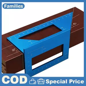 Thước góc đa chức năng 45 90 độ Hợp kim nhôm Chính xác Chế biến gỗ Góc vuông Thước đo đánh dấu Dụng cụ thợ mộc