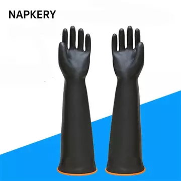 Găng tay kháng hóa chất NAPKERY, Găng tay cao su công nghiệp hạng nặng dài, Chất lượng cao có thể tái sử dụng 17 ''22' '' Găng tay cao su chống axit và kiềm mạnh cho phòng thí nghiệm tại nhà ô tô