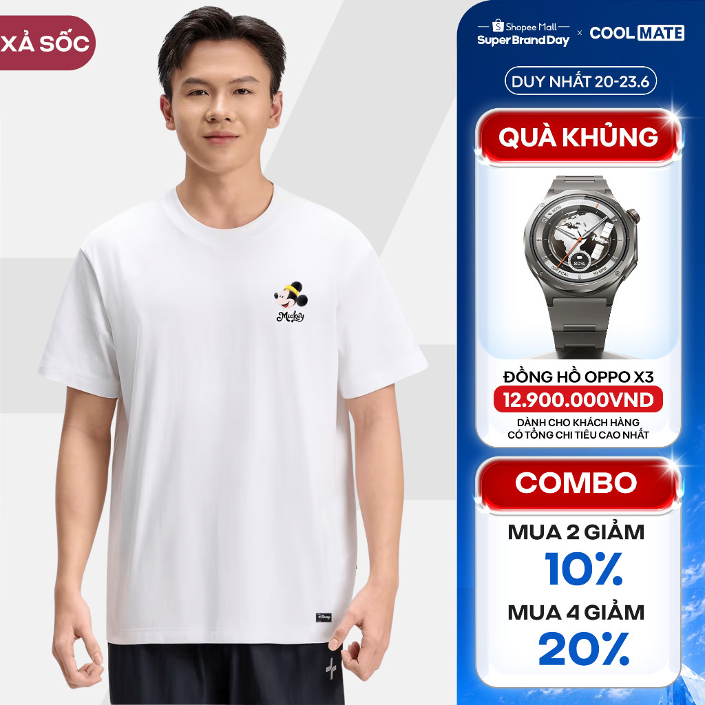 [MUA 4 GIẢM 20%][BST 2026]Áo thun cotton 100% 220gsm IN Mickey Cung Chúc Tân Xuân Áo đôi Coolmate