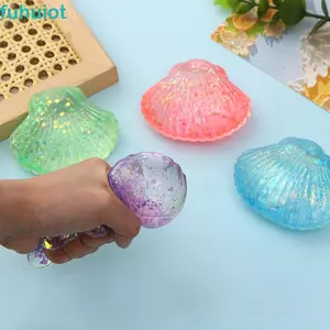 FUHUIOT Seashell Fidget Đồ chơi cảm giác, Kết cấu Maltose Đồ chơi bóp phục hồi chậm, Đồ chơi ghim di động Sáng tạo Handmade Vỏ lấp lánh Đồ chơi Squishy Sử dụng trong lớp học