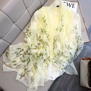 Khăn Lụa Nữ Cao Cấp Thời Trang Thu Đông Ấm Khăn Tất Cả Trận Đấu Gạc Lớn Phong Cách Phương Tây Khăn Choàng 6.21