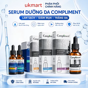 Serum Compliment 2% BHA Hyaluronic Acid B5 5% Vitamin C 20% Azelaic Làm Sạch Giảm Mụn Trắng Da 27ml