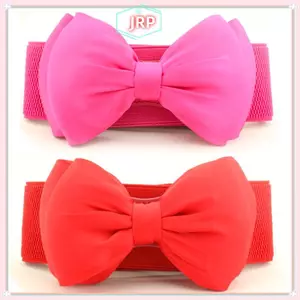 JRP Mới Nữ Nơ Cummerbunds Co Giãn Nơ Rộng Co Giãn Bukle Thắt Lưng Thời Trang Bé Gái Đầm Phụ Kiện Thắt Lưng JRP