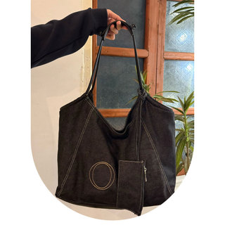 Denim Đi Lại Nách Retro Túi Tote Dung Tích Hàn Quốc Lớn