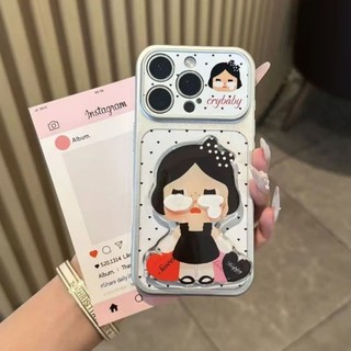Màu Rắn Polka Dot Khóc Trường Hợp Điện Thoại Trẻ Em Cho iPhone 17 16 15 14 13 12 11 Pro Max X XR XS Max 7 8 Plus SE2020