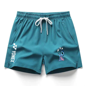 Nhóm mua quần short cầu lông YONEX ba điểm in 3D vải khô nhanh dây kéo túi dây rút co giãn mở rộng quần đội quần vợt nam và nữ