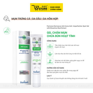 Gel Chấm Mụn Farmona Dermacos Anti-Acne 15ml Giúp Giảm Viêm, Khô Mụn Nhanh