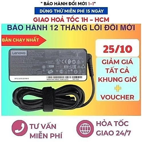 Sạc Laptop LENOVO 65W 90W - Sạc Lenovo Type C ,Chân USB ,Chân Nhỏ ,Chân To - Sạc máy tính Lenovo ZIN