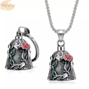 Chuông Người Bảo Vệ Xe Máy NKSFX, Retro Phong Cách Punk Biker Chúc May Mắn Quyến Rũ, Thiết Kế Hoa Hồng Cổ Điển Hợp Kim Thiết Kế Ác Bẫy Chuông Nam Quà Tặng