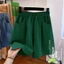 Quần short cotton cạp cao mùa hè phong cách mới quần ống rộng thông thường năm phần tư quần