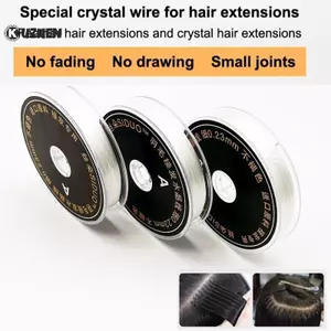 KUZHEN 1 Cuộn 60M Salon Pha Lê Co Giãn Dây Tóc Dệt May Trang Trí Chủ Đề Cho Tóc Làm Dệt Tóc Giả Phần Mở Rộng Tóc HOT