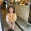 ✿ Bé Gái Hàn Quốc Vintage Jacquard Đan Áo Cổ Chữ V Nút Thêu Anh Đào Trẻ Em Mùa Xuân Thu Trang Phục
