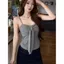 Mùa hè 2026 Kích thước lớn Pure Desire Camisole Nơ Thắt lưng đẹp Không tay Top Fat mm Cover Flesh Slimer Look Inner Wear Outer Wear Áo sơ mi đáy