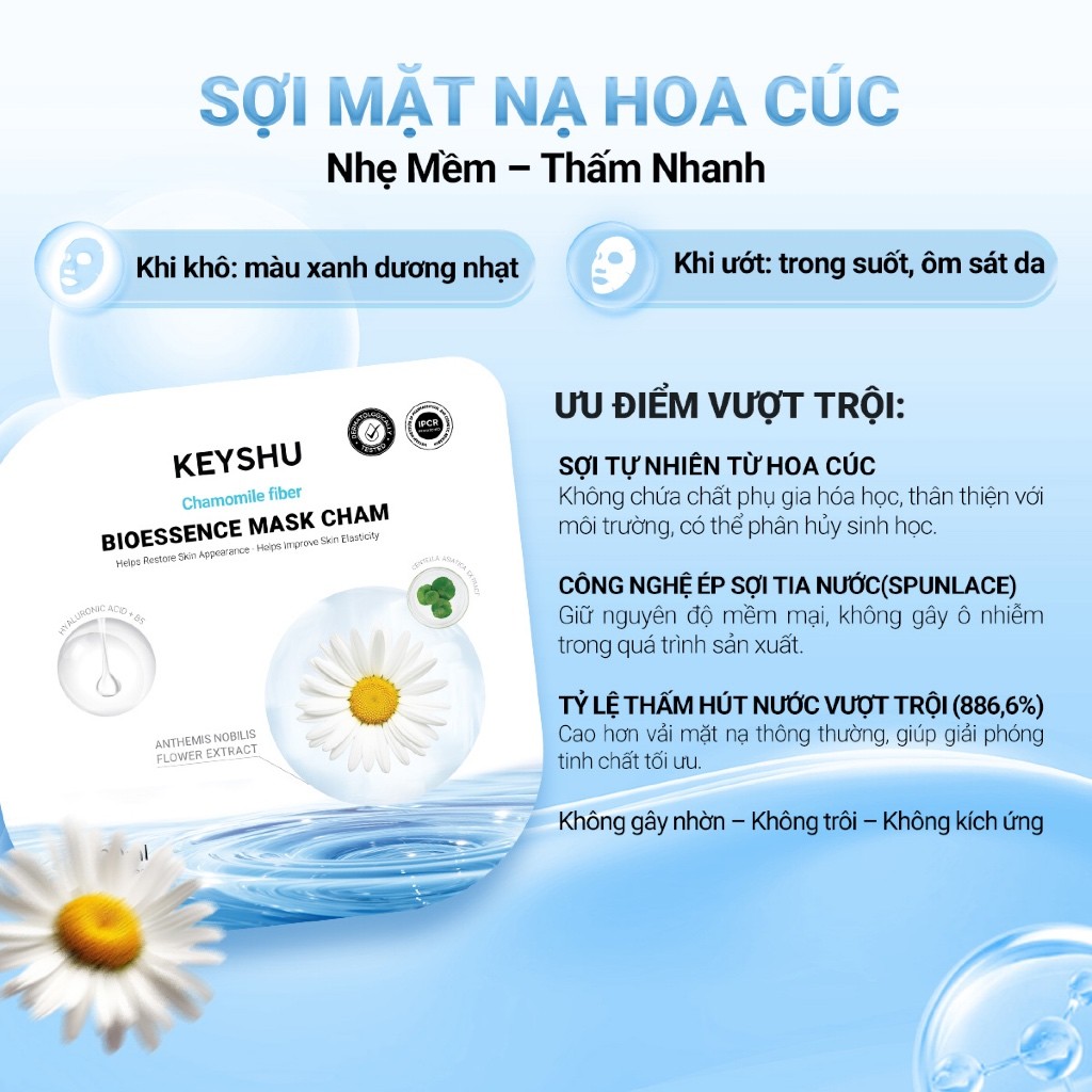 Hộp Mặt Nạ KEYSHU 10 Miếng 30ML Dưỡng Ẩm, Làm Mềm Da, Hỗ Trợ Ngăn Ngừa Lão Hóa