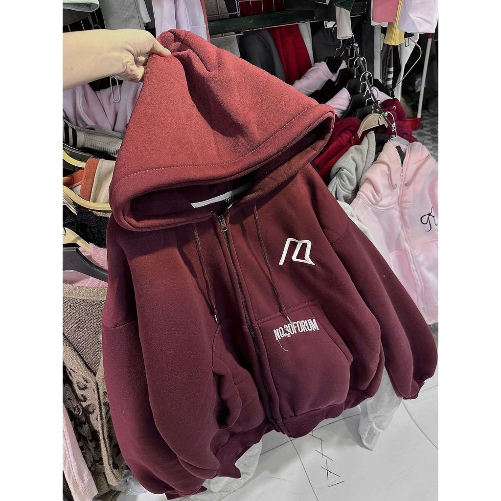 ÁO KHOÁC NỈ KHOÁ KÉO FORM RỘNG DÁNG DÀI UNISEX NAM NỮ MÀU XÁM TIÊU-fhgtdgergtr