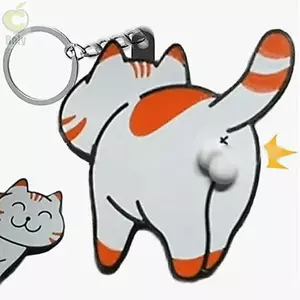 Mặt dây chuyền mèo vui nhộn dễ thương ROLY, Móc khóa mèo trứng kéo, Túi có thể xoay được Phụ kiện Mặt dây chuyền túi