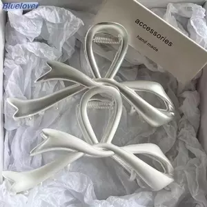 Bluelover 2023 Móng Vuốt Kim Loại Kẹp Nơ Thắt Nơ Kim Loại Cá Mập Kẹp Tóc Bạc Phong Cách Cao Cấp Đa Năng Ba Đầu Thìa Tóc Trang Trí Mũ Mới